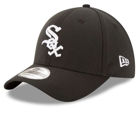 Junior Chicago White Sox New Era Black Team Classic 39THIRTY Flex Hat Official Team Hat Sports Fan Cap