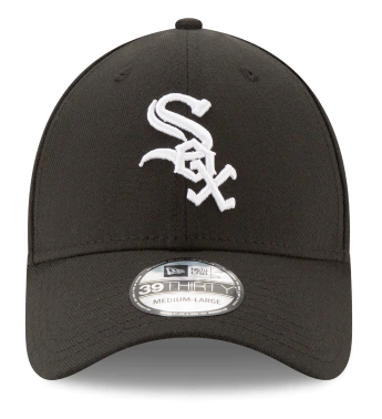 Junior Chicago White Sox New Era Black Team Classic 39THIRTY Flex Hat Official Team Hat Sports Fan Cap