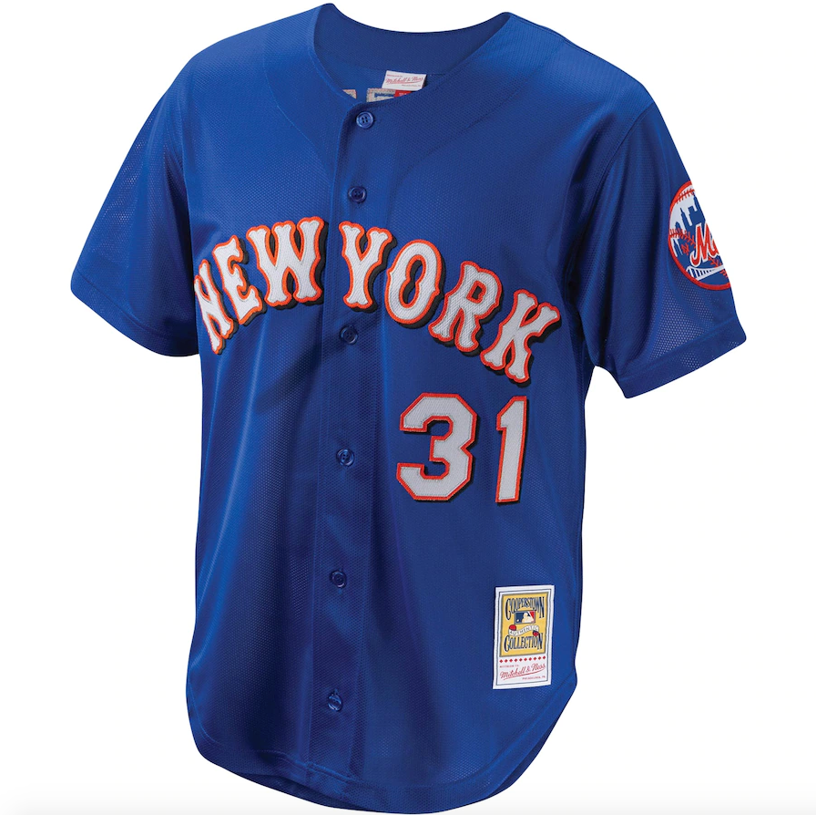 Men's Mitchell & Ness Mike Piazza New York Mets Royal Cooperstown Collection Batting Practice Jersey Official Team Jersey Sports Fan Apparel