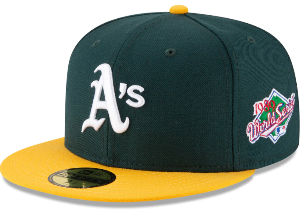 Oakland Athletics New Era 1989 World Series Wool 59FIFTY Fitted Hat - Green Official Team Hat Sports Fan Cap