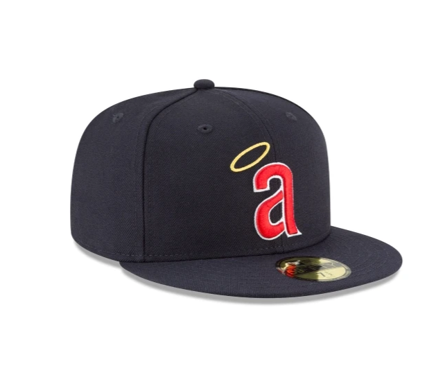 Men's California Angels New Era Navy 1971 Cooperstown Collection Wool 59FIFTY Fitted Hat Official Team Hat Sports Fan Cap