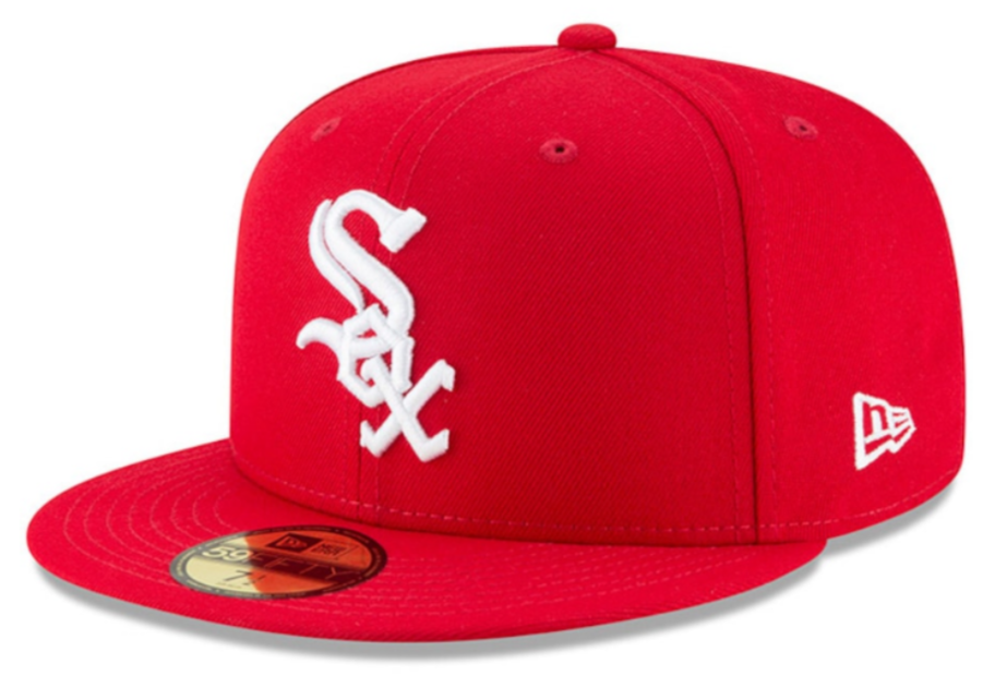 Men's Chicago White Sox New Era MLB Basic Scarlet 59FIFTY Fitted Hat Official Team Hat Sports Fan Cap