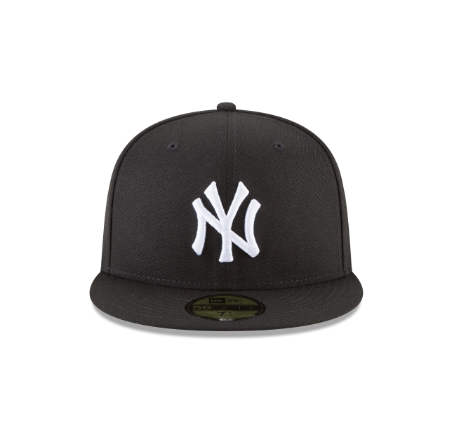 New York Yankees Black and White 59Fifty Fitted Hat Official Team Hat Sports Fan Cap