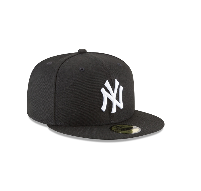 New York Yankees Black and White 59Fifty Fitted Hat Official Team Hat Sports Fan Cap