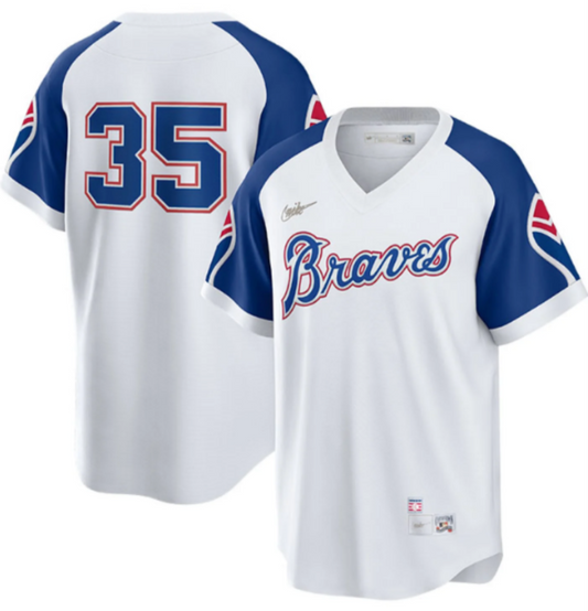Nike Men's Atlanta Braves Phil Niekro Cooperstown Collection Home Replica Cool Base Jersey Official Team Jersey Sports Fan Apparel