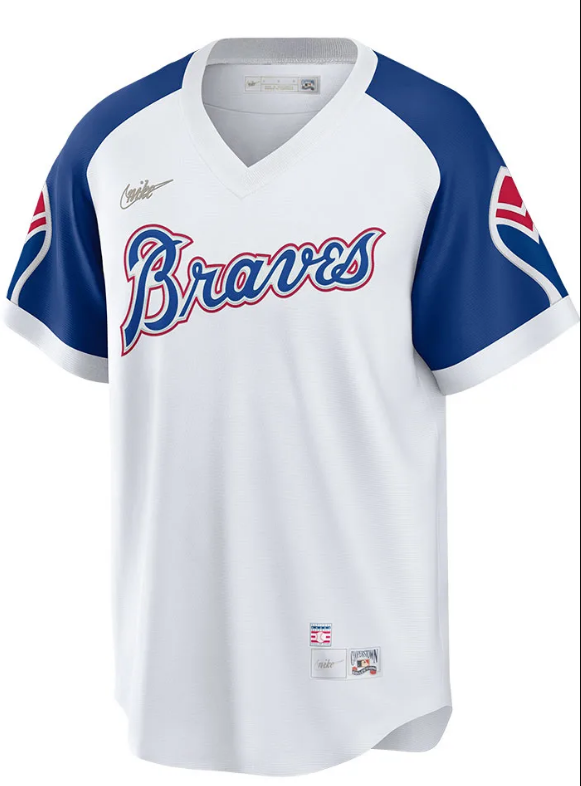 Nike Men's Atlanta Braves Phil Niekro Cooperstown Collection Home Replica Cool Base Jersey Official Team Jersey Sports Fan Apparel