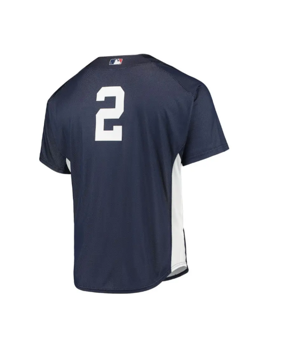Men's Derek Jeter New York Yankees Mitchell & Ness Navy 2009 Authentic Batting Practice Jersey Official Team Jersey Sports Fan Apparel