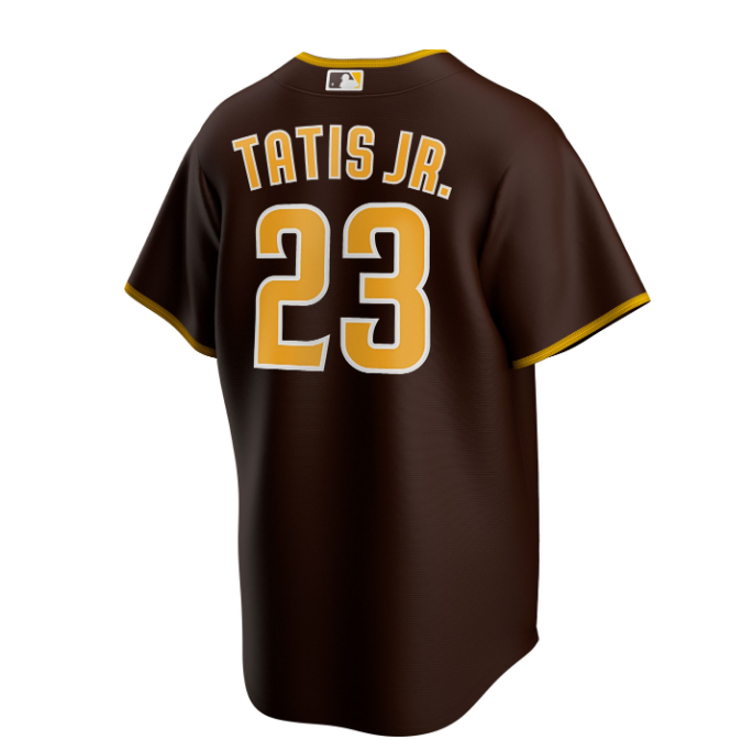 Nike Mens Replica San Diego Padres Fernando Tatis Jr Cool Base Brown Jersey