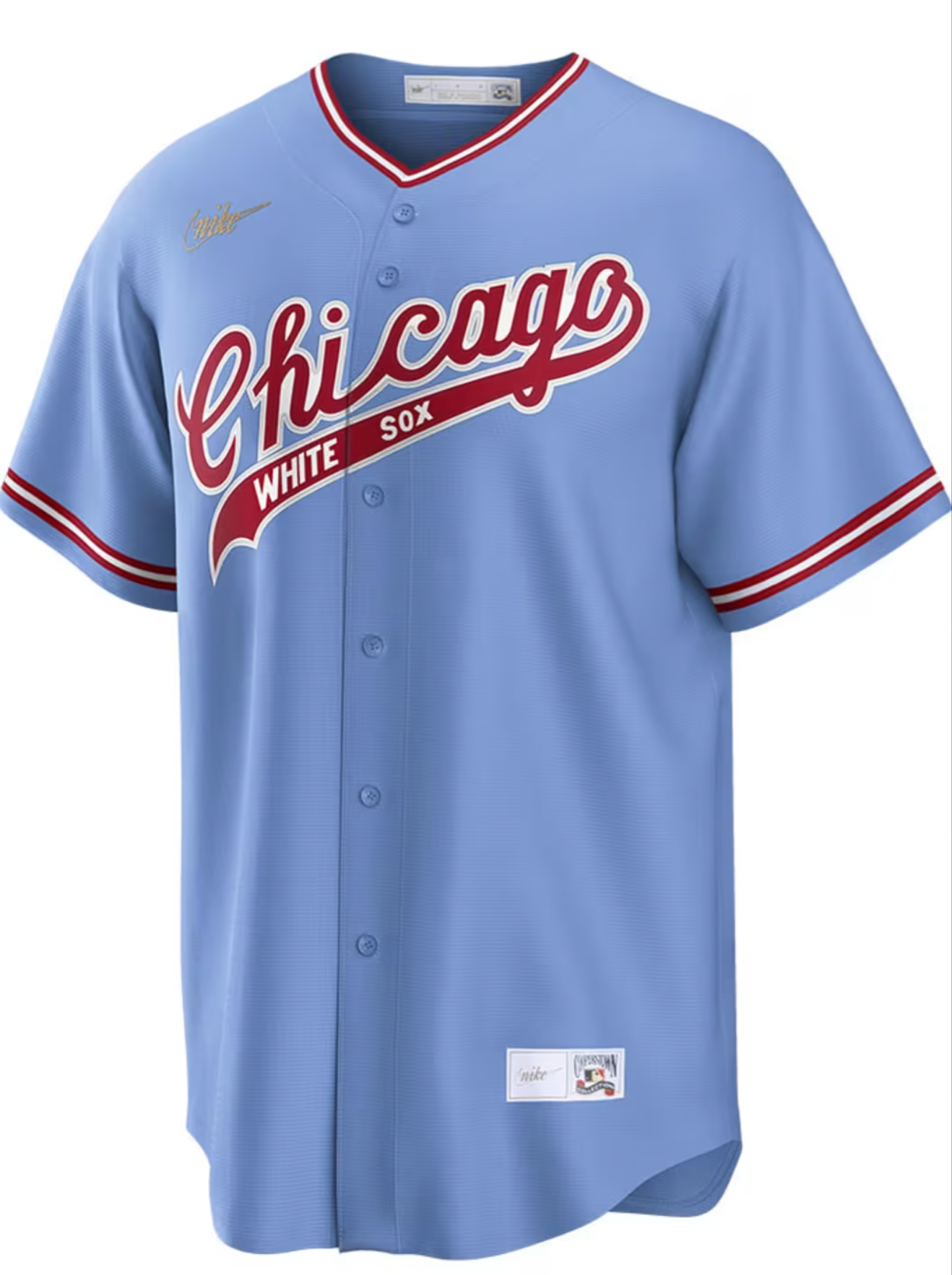 Men's Chicago White Sox Cooperstown Turn Back The Clock 1972 Road Blue NIKE Blank Replica Jersey Official Team Jersey Sports Fan Apparel