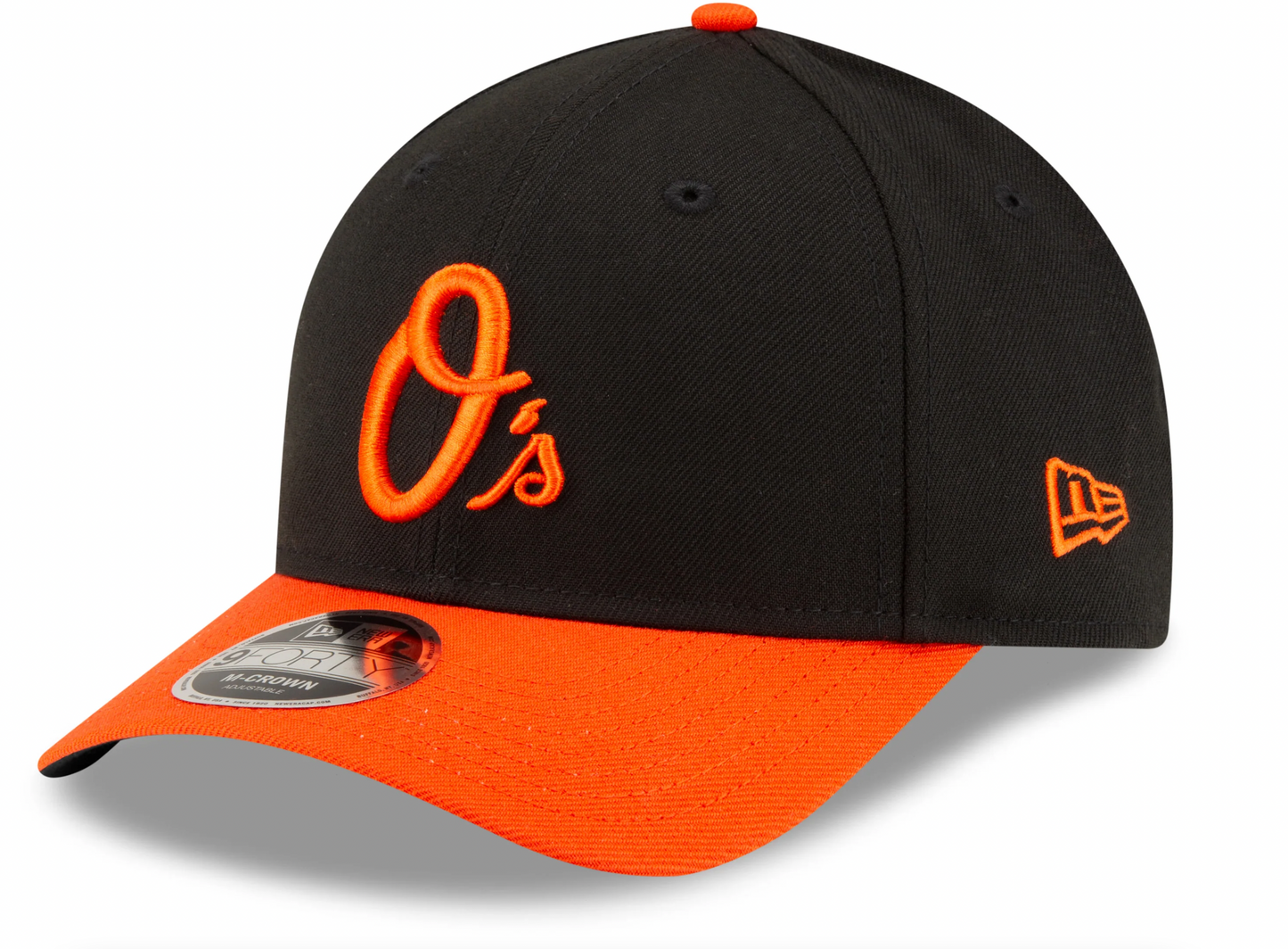 Baltimore Orioles Black/Orange Alternate New Era Player Replica M-Crown 9FORTY Adjustable Hat Official Team Hat Sports Fan Cap