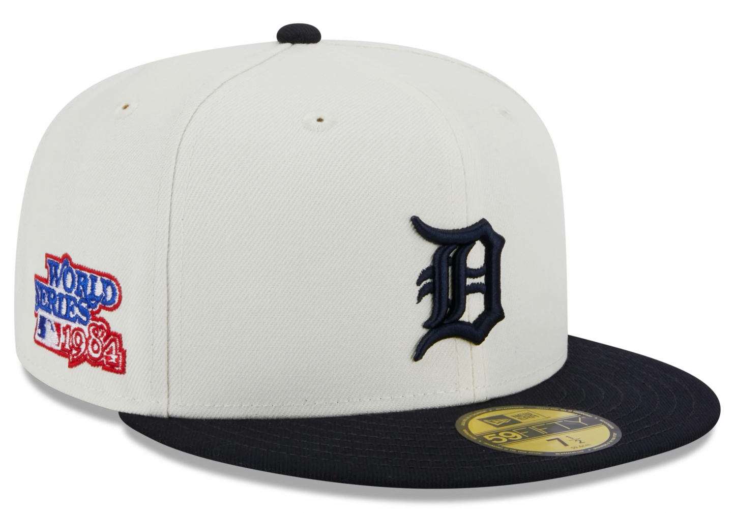 Detroit Tigers 1984 World Series Cream/Navy New Era Retro 59FIFTY Fitted Hat Official Team Hat Sports Fan Cap