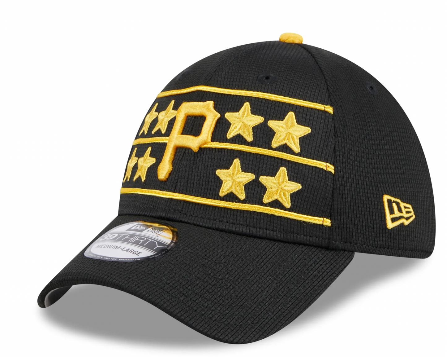 Men's Pittsburgh Pirates New Era 2024 Batting Practice Black 39THIRTY Flex-Fit Hat Official Team Hat Sports Fan Cap