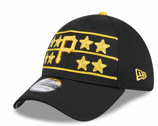 Men's Pittsburgh Pirates New Era 2024 Batting Practice Black 39THIRTY Flex-Fit Hat Official Team Hat Sports Fan Cap