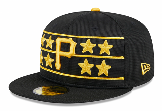 Men's Pittsburgh Pirates New Era Black 2024 Batting Practice 59FIFTY Fitted Hat Official Team Hat Sports Fan Cap