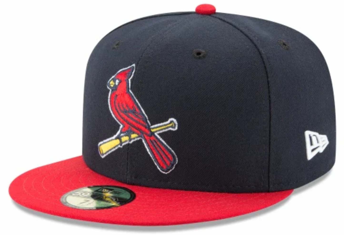 Men's St. Louis Cardinals New Era Navy/Red Game Authentic Collection Alternate 2 On-Field 59FIFTY Fitted Hat Official Team Hat Sports Fan Cap
