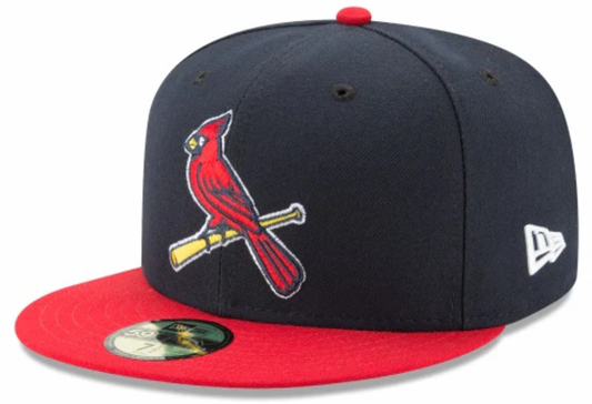Men's St. Louis Cardinals New Era Navy/Red Game Authentic Collection Alternate 2 On-Field 59FIFTY Fitted Hat Official Team Hat Sports Fan Cap