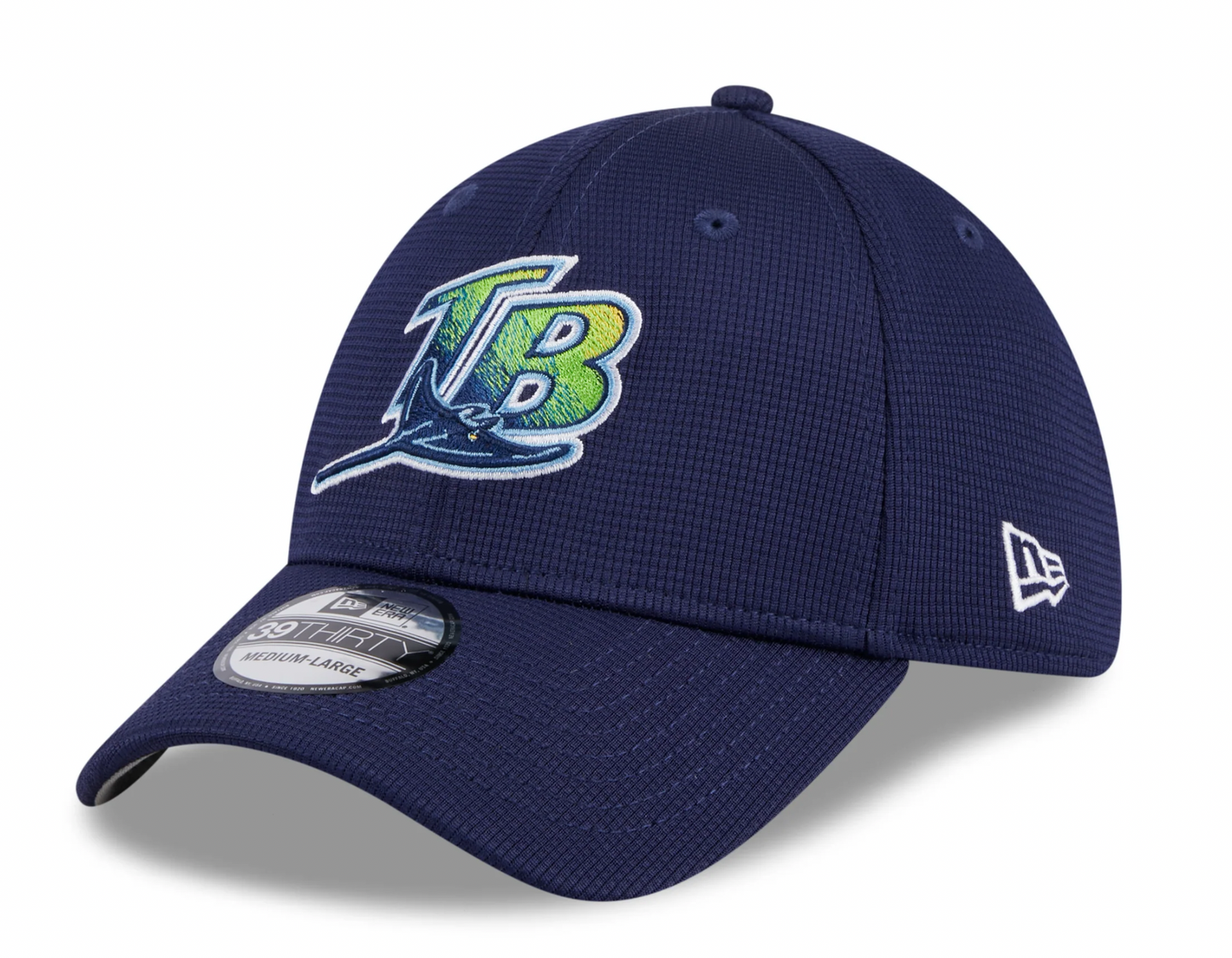 Men's Tampa Bay Rays New Era 2024 Batting Practice Navy 39THIRTY Flex-Fit Hat Official Team Hat Sports Fan Cap