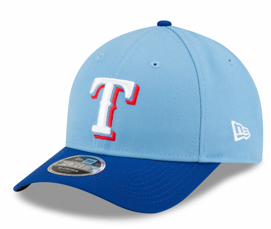Texas Rangers Blue Alternate New Era Player Replica M-Crown 9FORTY Adjustable Hat Official Team Hat Sports Fan Cap
