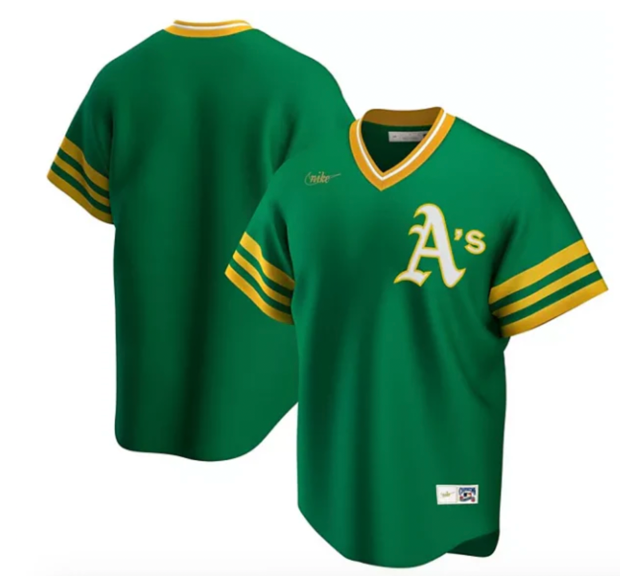 Men's Oakland Athletics Nike Kelly Green Road Cooperstown Collection Team Jersey Official Team Jersey Sports Fan Apparel
