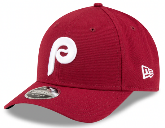 Philadelphia Phillies Crimson Alternate New Era Player Replica M-Crown 9FORTY Adjustable Hat Official Team Hat Sports Fan Cap