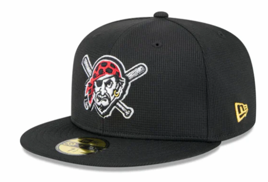 Pittsburgh Pirates New Era Black 2025 Spring Training 59FIFTY Fitted Hat Official Team Hat Sports Fan Cap