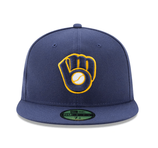 Milwaukee Brewers Authentic Collection 59Fifty Fitted Alt 2 Hat Official Team Hat Sports Fan Cap