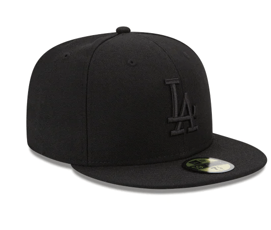Los Angeles Dodgers Tonal Black On Black 59Fifty Fitted Hat Official Team Hat Sports Fan Cap