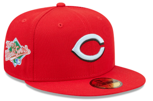 Cincinnati Reds Classic 1990 World Series Red New Era 59Fifty Fitted Hat Official Team Hat Sports Fan Cap