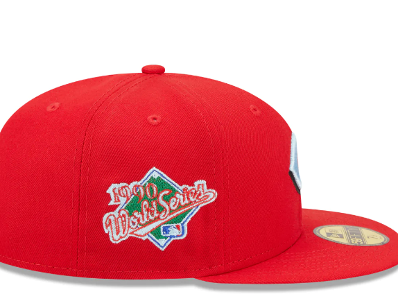 Cincinnati Reds Classic 1990 World Series Red New Era 59Fifty Fitted Hat Official Team Hat Sports Fan Cap