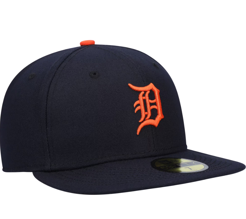 Men's Detroit Tigers New Era Navy Road Authentic Collection On-Field Logo 59FIFTY Fitted Hat Official Team Hat Sports Fan Cap