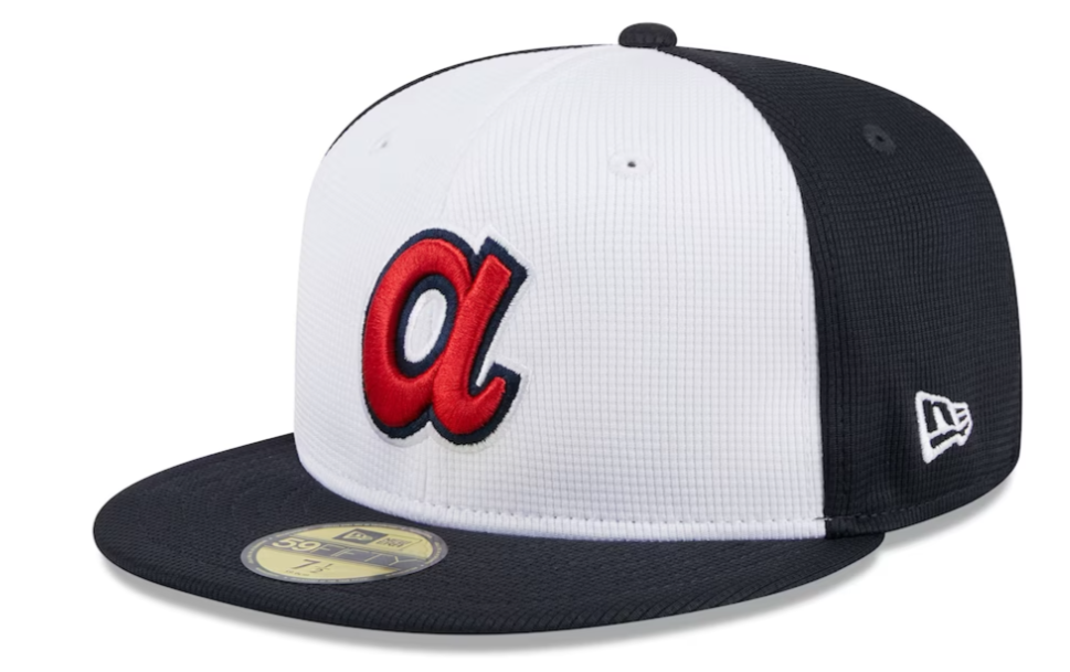 Men's Atlanta Braves New Era White 2024 Batting Practice 59FIFTY Fitted Hat Official Team Hat Sports Fan Cap