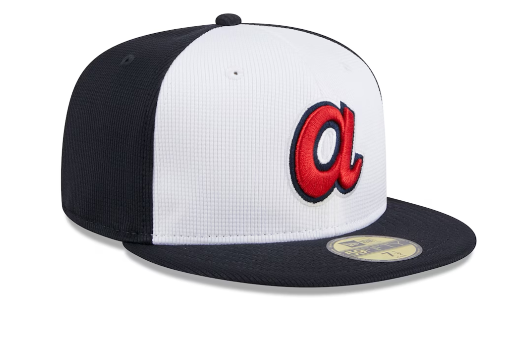 Men's Atlanta Braves New Era White 2024 Batting Practice 59FIFTY Fitted Hat Official Team Hat Sports Fan Cap