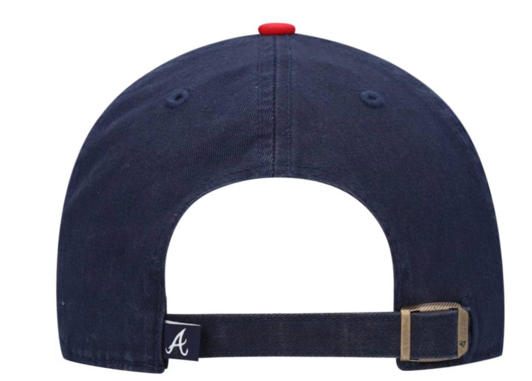Men's Atlanta Braves Navy/Red Clean Up Adjustable Hat By '47 Brand Official Team Hat Sports Fan Cap