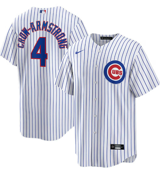 NIKE Men's Chicago Cubs Pete Crow-Armstrong #4 White Home Replica Jersey Official Team Jersey Sports Fan Apparel