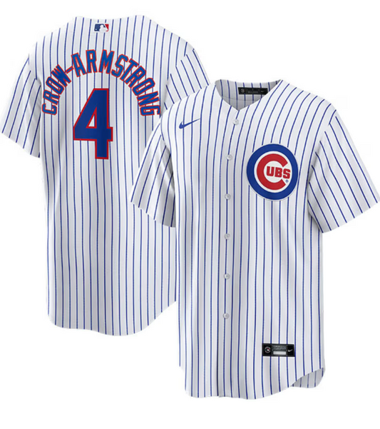 NIKE Men's Chicago Cubs Pete Crow-Armstrong #4 White Home Replica Jersey Official Team Jersey Sports Fan Apparel