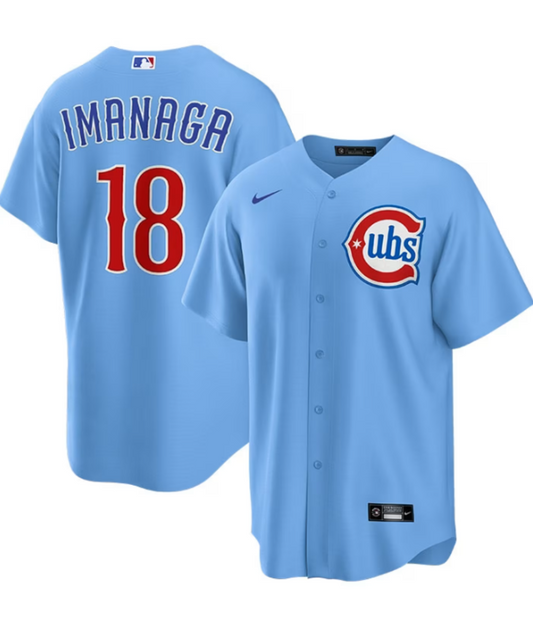 Men's Shota Imanaga #18 Chicago Cubs Nike Light Blue 2nd Alternate Replica Jersey Official Team Jersey Sports Fan Apparel