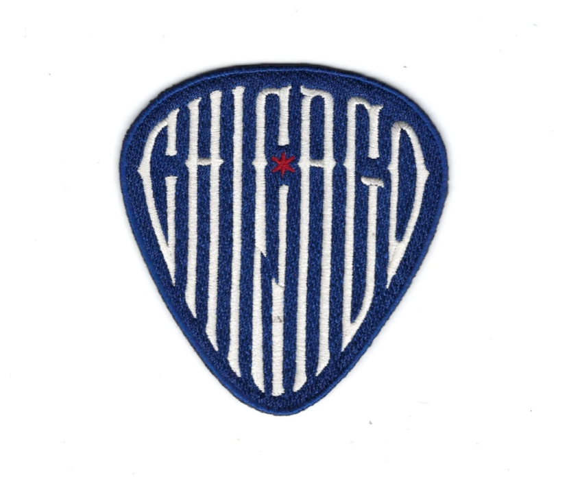 Chicago Cubs 2nd Alternate Blue Guitar Pick Sleeve Patch Official Team Jersey Sports Fan Apparel