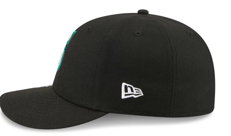 Seattle Mariners MLB Waves 59FIFTY Fitted New Era Black/White Official Team Hat Sports Fan Cap