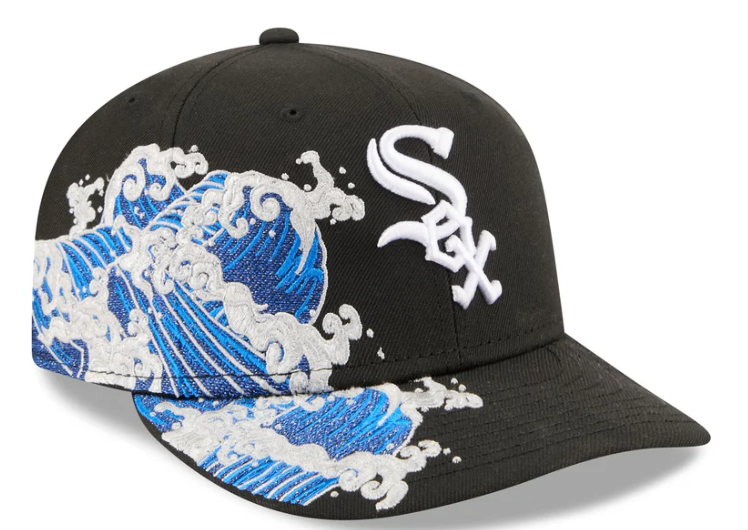 Chicago White Sox MLB Waves 59FIFTY Fitted New Era Black/White Official Team Hat Sports Fan Cap