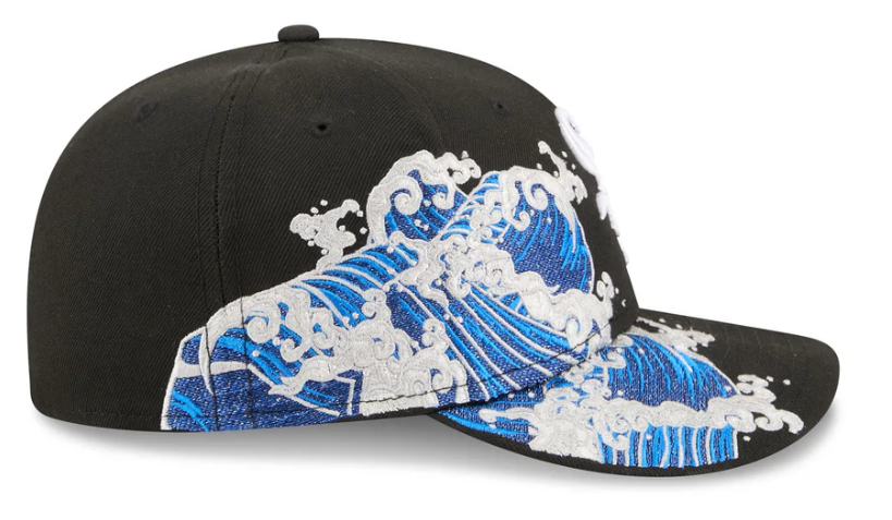 Chicago White Sox MLB Waves 59FIFTY Fitted New Era Black/White Official Team Hat Sports Fan Cap