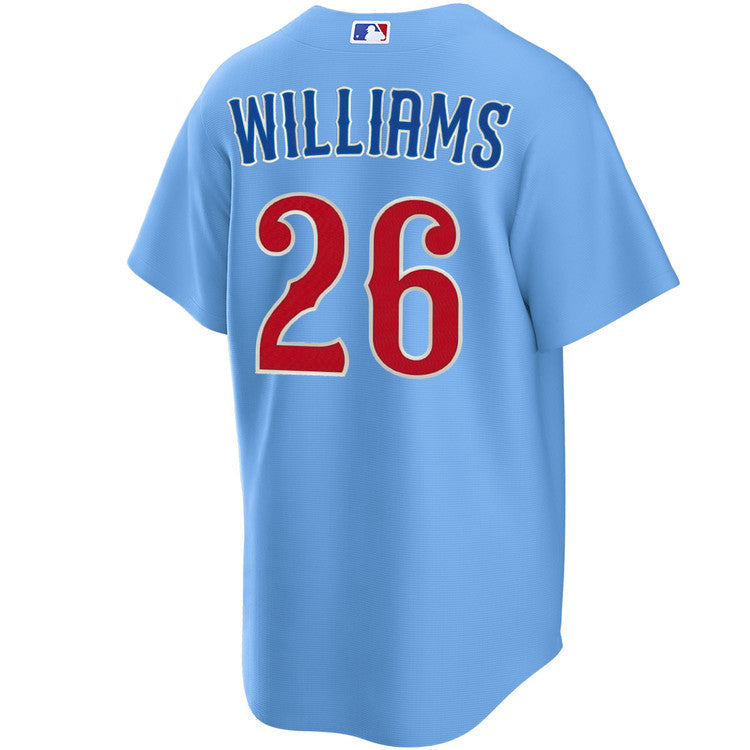NIKE Men's Chicago Cubs Billy Williams #26 Light Blue 2nd Alternate Replica Jersey Official Team Jersey Sports Fan Apparel