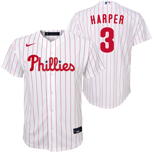 Bryce Harper Philadelphia Phillies Youth NIKE Home Screen Print Replica Jersey Official Team Jersey Sports Fan Apparel