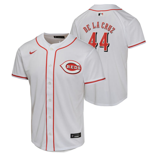 Youth Elly De La Cruz Cincinnati Reds NIKE White Home Game Replica Jersey Official Team Jersey Sports Fan Apparel