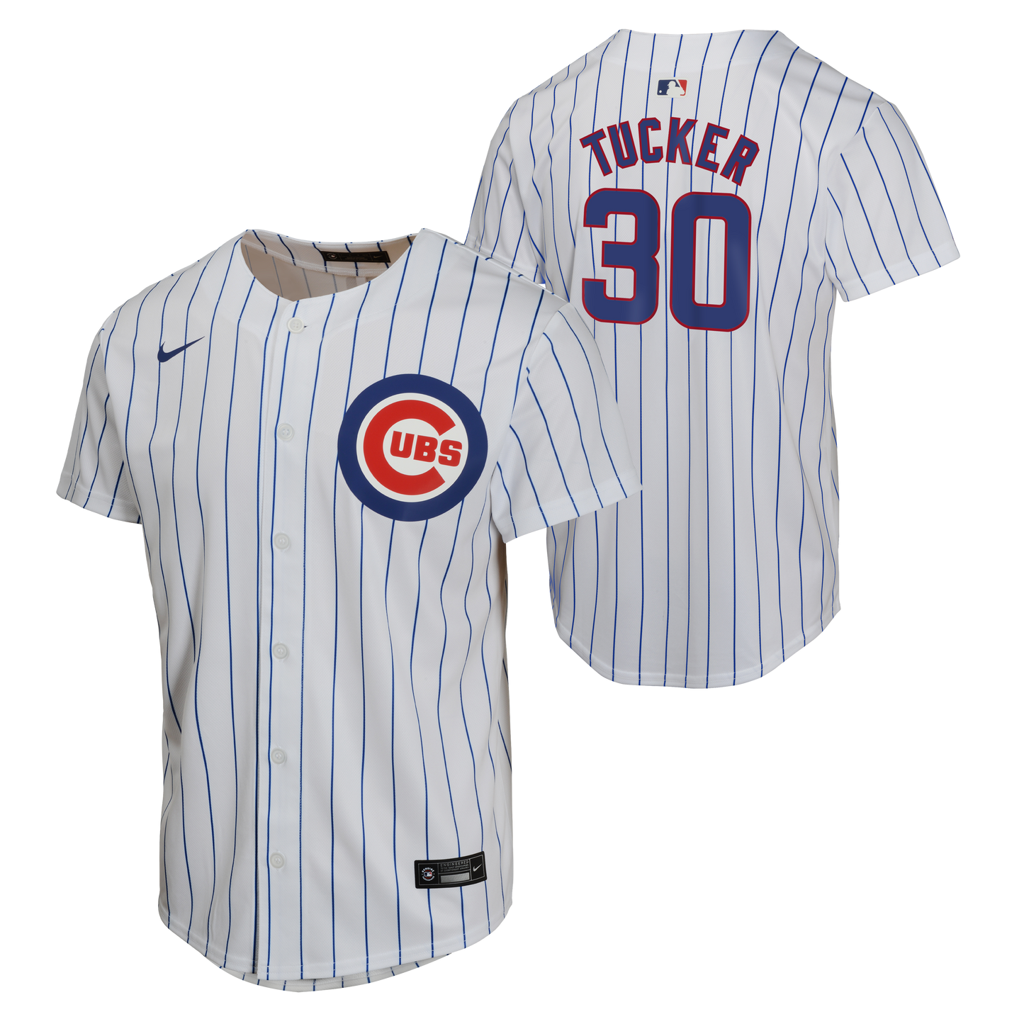 NIKE Youth Kyle Tucker Chicago Cubs White Home Replica Sublimated Twill Jersey Official Team Jersey Sports Fan Apparel
