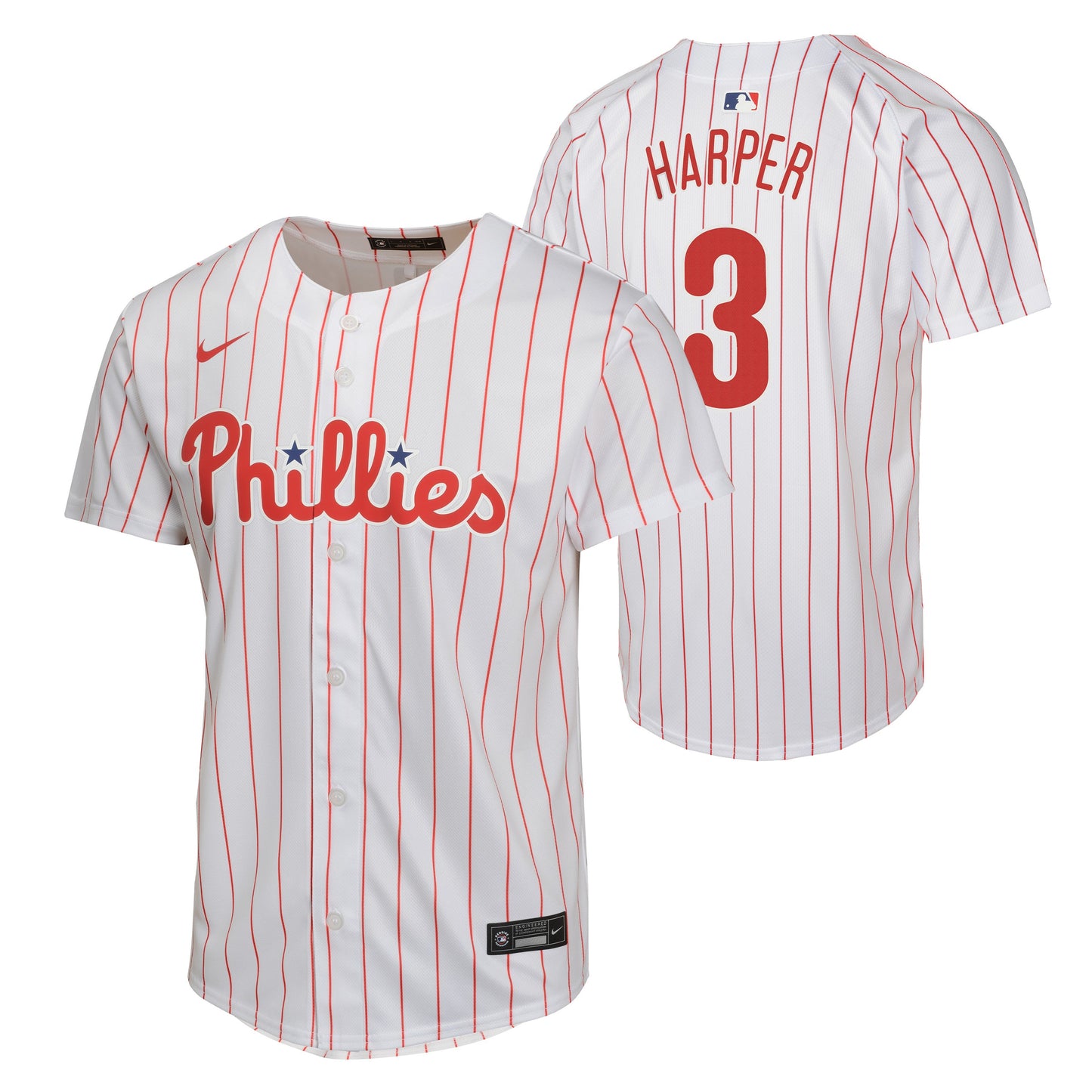 Youth Bryce Harper Philadelphia Phillies NIKE White Home Game Replica Jersey Official Team Jersey Sports Fan Apparel