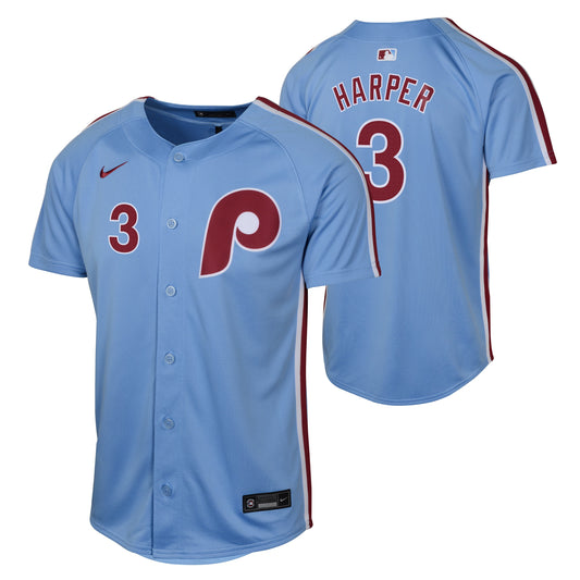 Youth Bryce Harper Philadelphia Phillies NIKE Blue Alternate Limited Replica Jersey Official Team Jersey Sports Fan Apparel