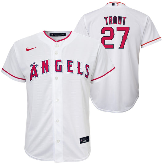 Youth Los Angeles Angels Mike Trout Nike White Home Replica Player Jersey Official Team Jersey Sports Fan Apparel