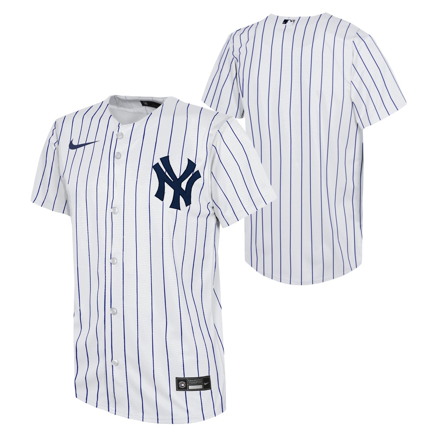 Youth New York Yankees White Home Game Blank Nike Replica Jersey Official Team Jersey Sports Fan Apparel
