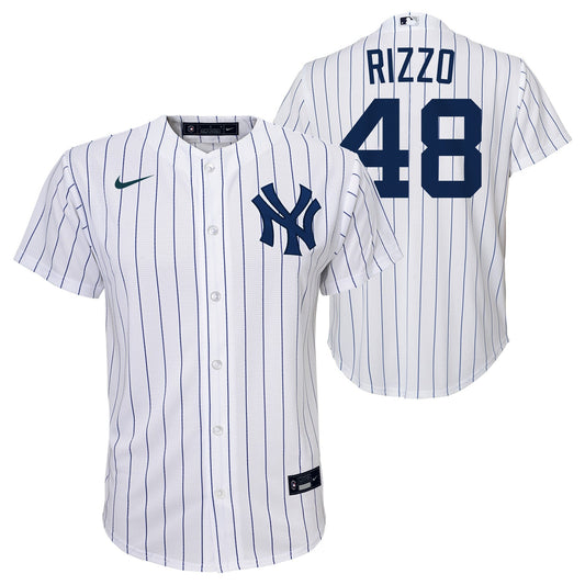 Youth Anthony Rizzo New York Yankees White Home Screen Print Game Replica Jersey Official Team Jersey Sports Fan Apparel