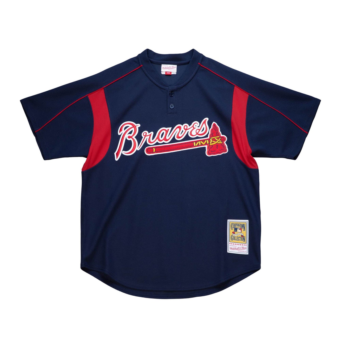 Men's Atlanta Braves Greg Maddux 2003 Mitchell & Ness Navy Cooperstown Batting Practice Jersey Official Team Jersey Sports Fan Apparel